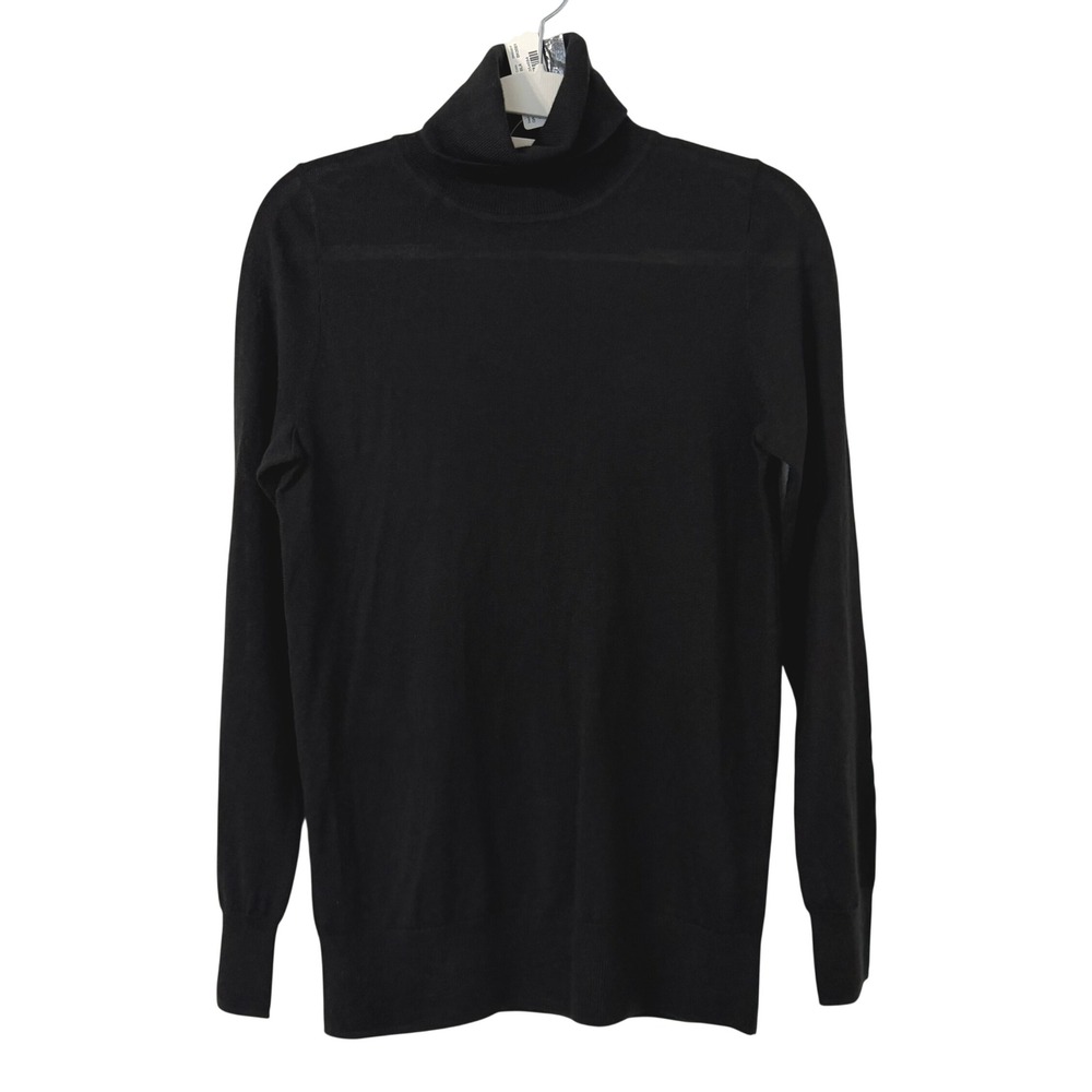 J.Crew Collection Womens Black 100% Cashmere Turtleneck Sweater XS Italian Chic